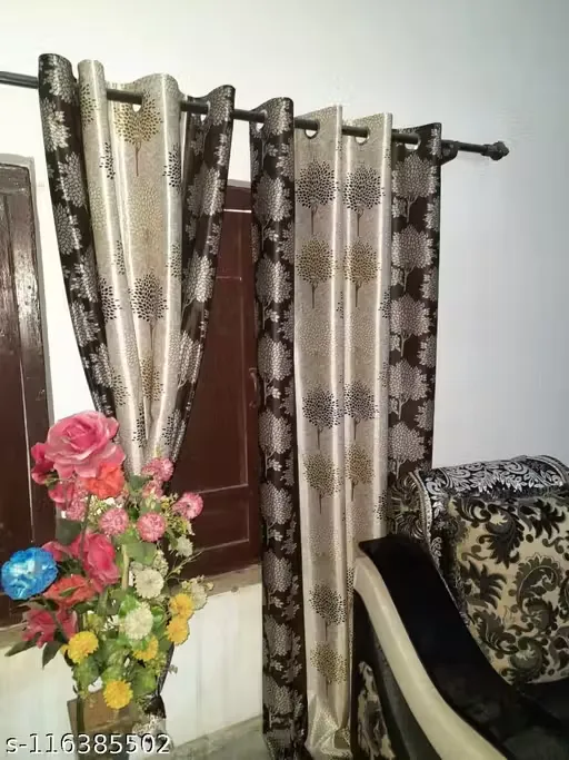 bsn printed door curtain of 2 piece (4x7 feet)
